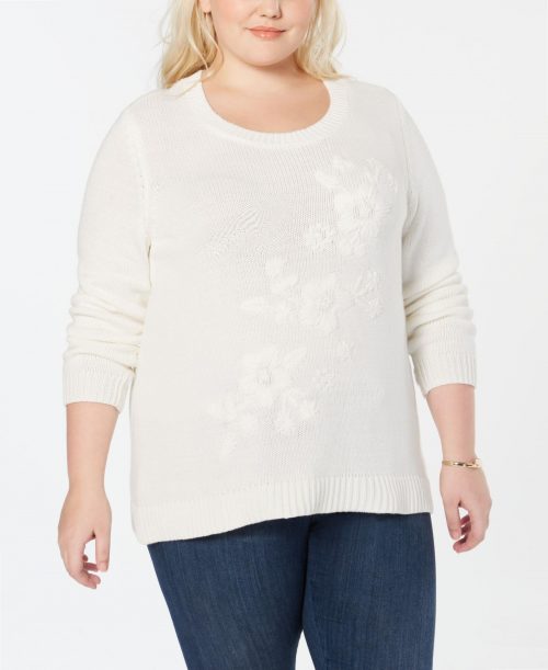 Style & Co. Plus Size 2X Off White Pullover Sweater