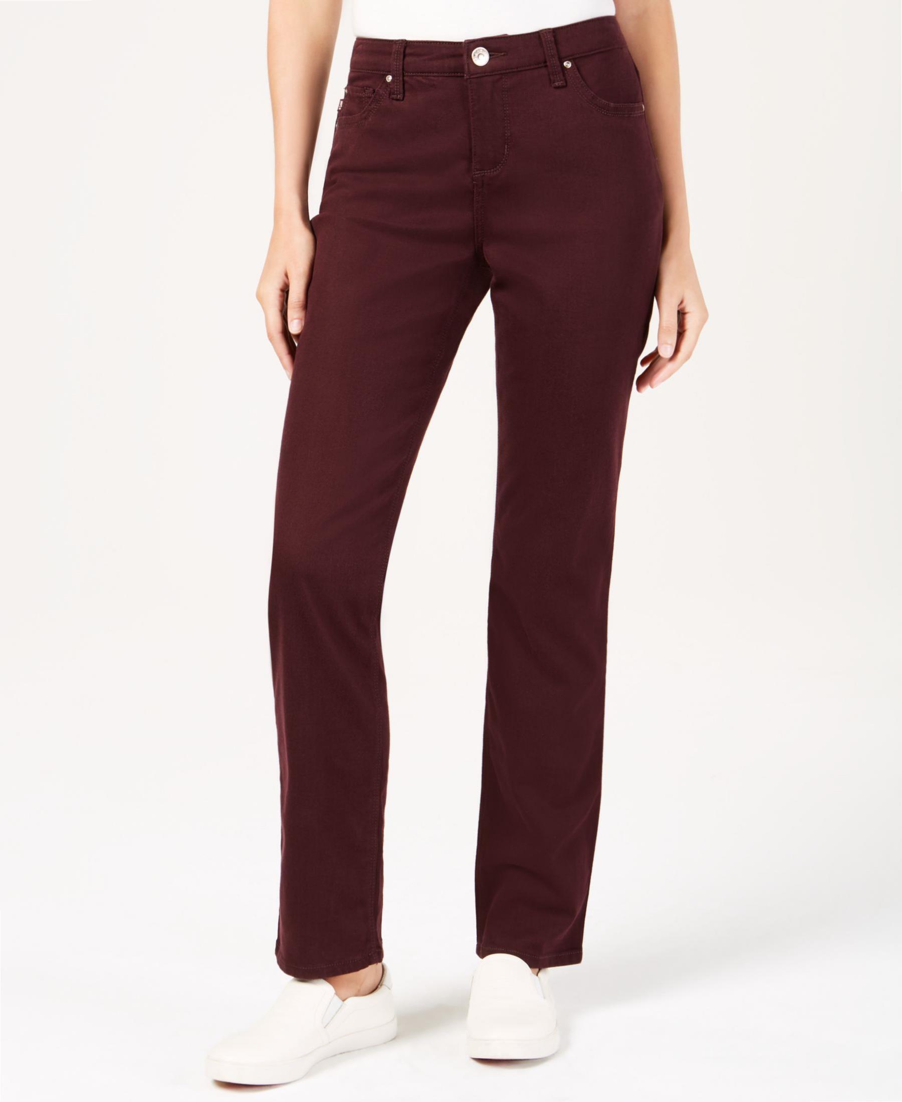 Lee Platinum Label Petites Size 16P Wine Straight-Leg Pants | Canerra