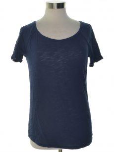 Maison Jules Women Size Small S Navy Basic T-Shirt Top