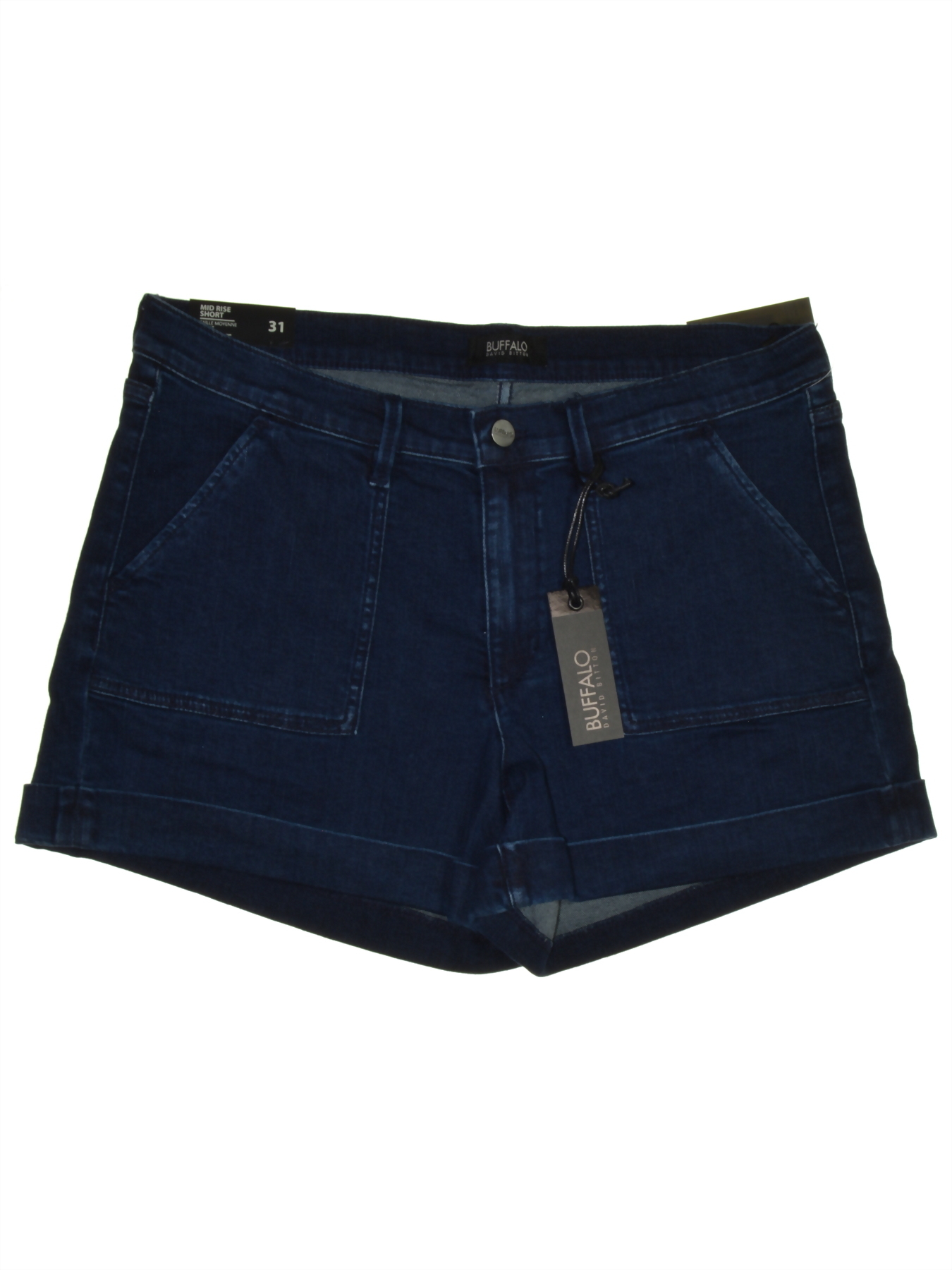 Buffalo Jeans Women Size 32 Dark Blue Denim Shorts Pants | Canerra