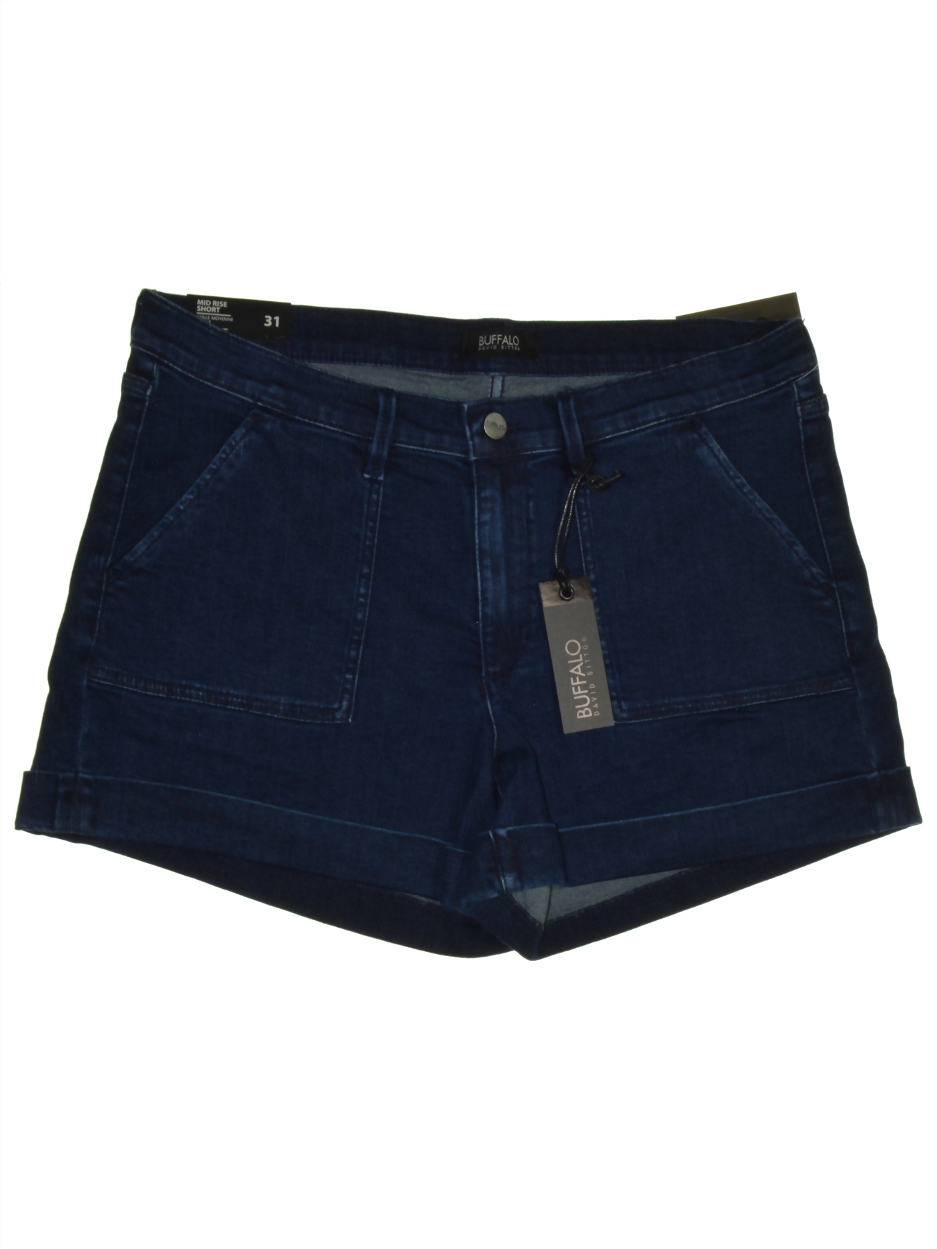 Buffalo Jeans Women Size 31 Dark Blue Denim Shorts Pants | Canerra