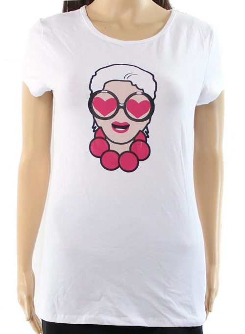 INC Women Size Medium M White Graphic T-Shirt Top