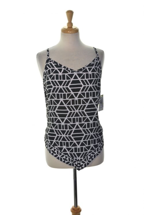 INC Women Size 4 Black White Tank Top