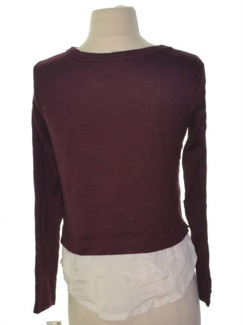 Maison Jules Women Size Medium M Maroon Casual Sweater