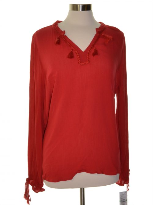 John Paul Richard Women Size XS Red Blouse Top