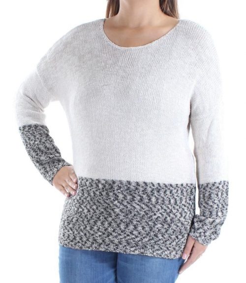 INC Women Size XL Beige Scoop Neck Sweater