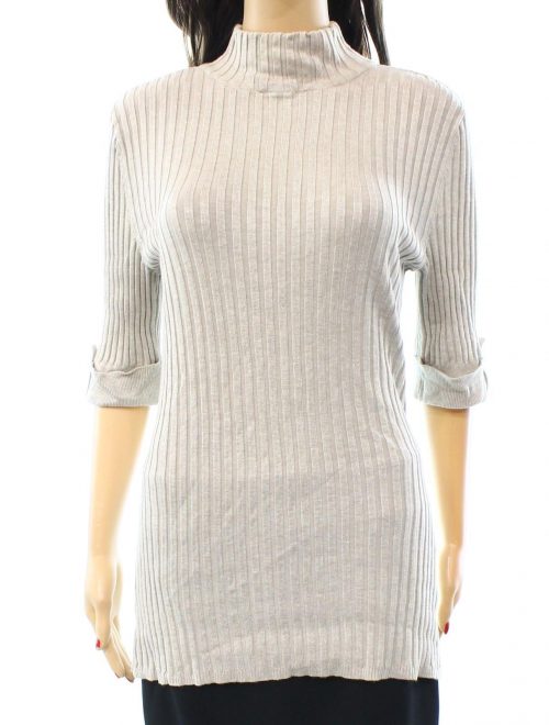 Style & Co. Women Size XS Light Beige Turtleneck Mock Sweater