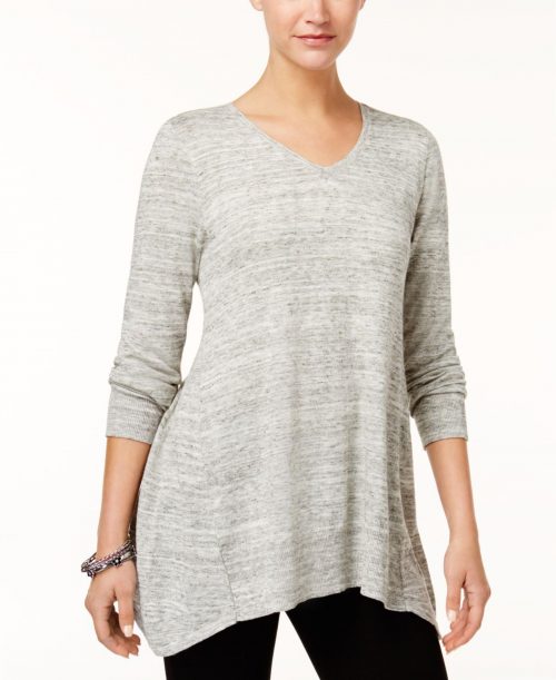 Style & Co. Women Size Medium M Grey Tunic Top