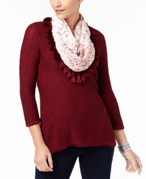 Style & Co. Women Size XXL Burgundy Pullover Sweater