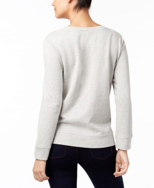 Style & Co. Women Size Medium M Light Gray Pullover Sweater