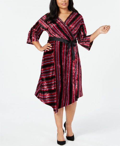 NY Collection Plus Size 3XP Multi Wrap Dress