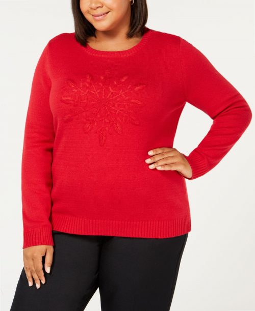 Karen Scott Plus Size 2X Red Pullover Sweater