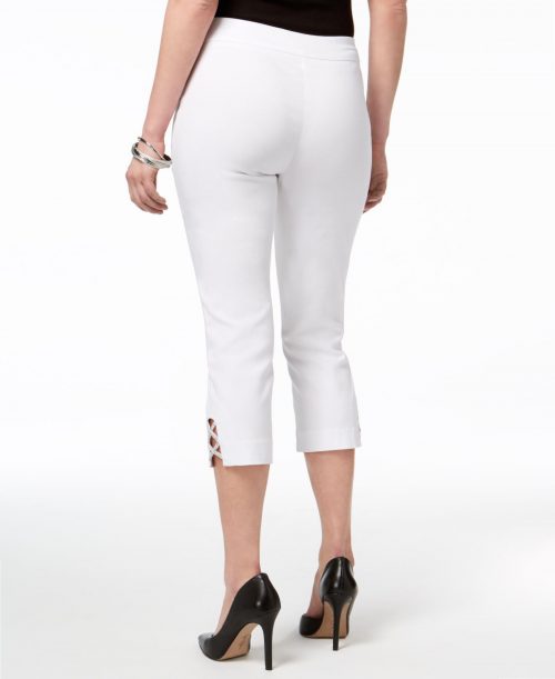 JM Collection Petites Size PL White Capris Cropped Pants