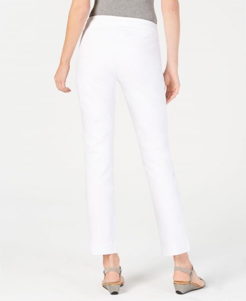 JM Collection Women Size XXL White Slim-Leg Pants