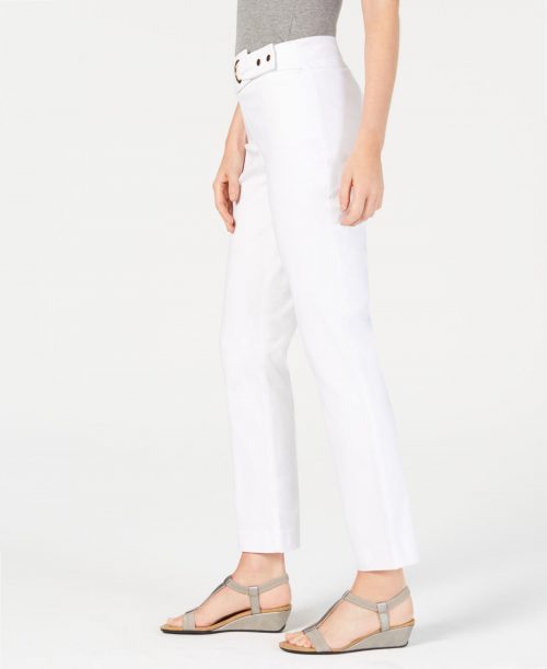 JM Collection Women Size XXL White Slim-Leg Pants