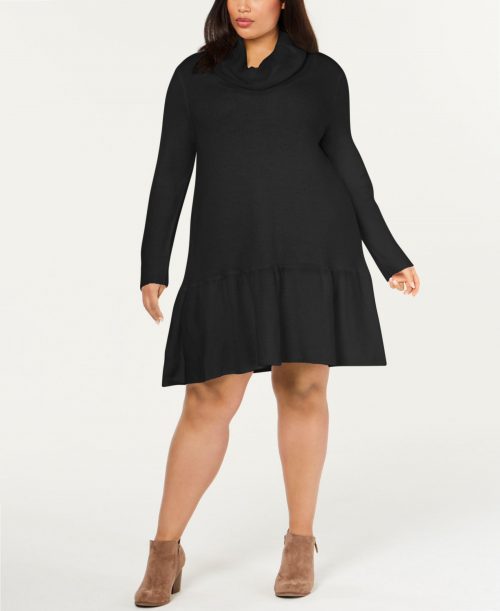 NY Collection Plus Size 1X Black Sweaterdress Dress