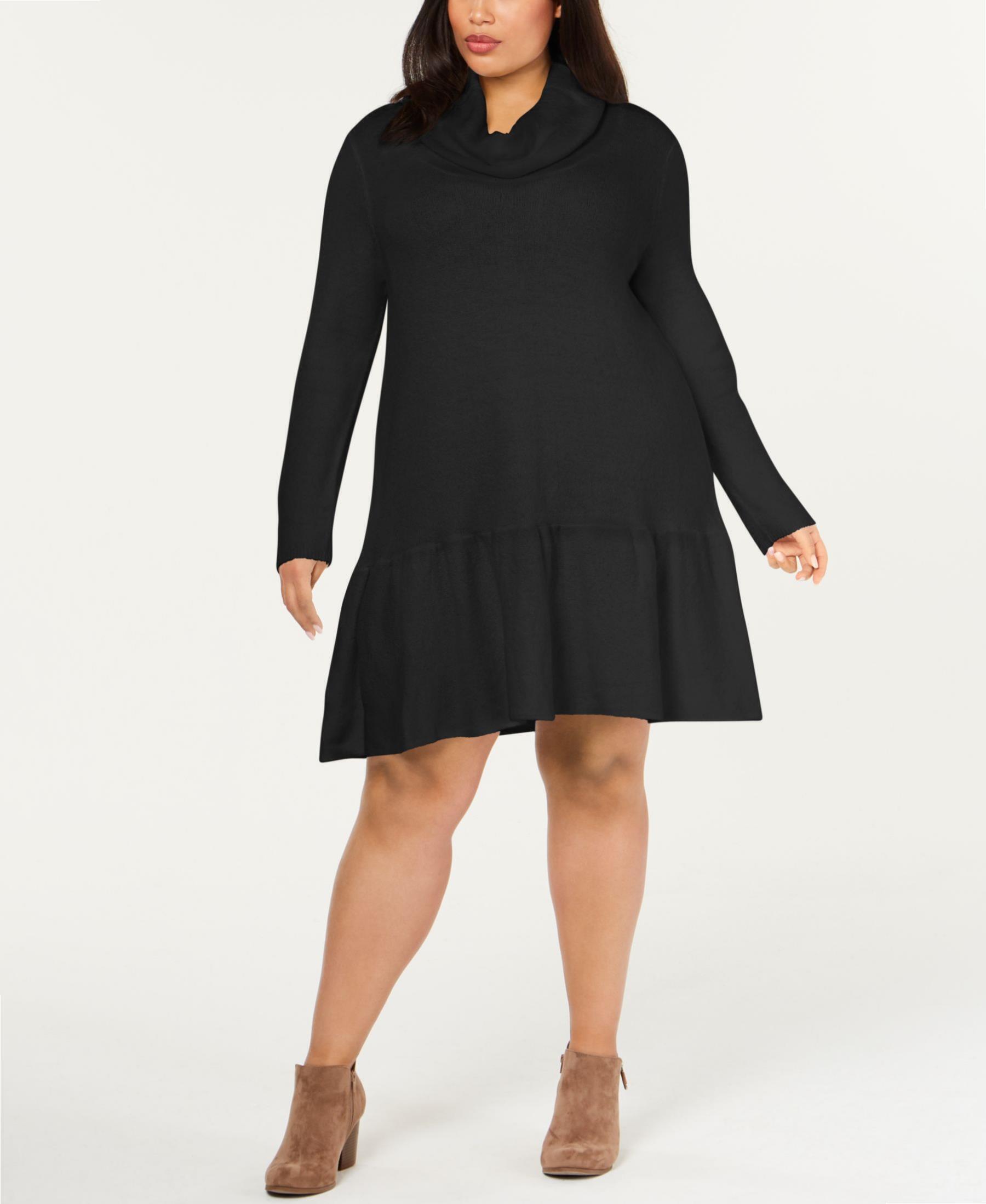 NY Collection Plus Size 1X Black Sweaterdress Dress | Canerra