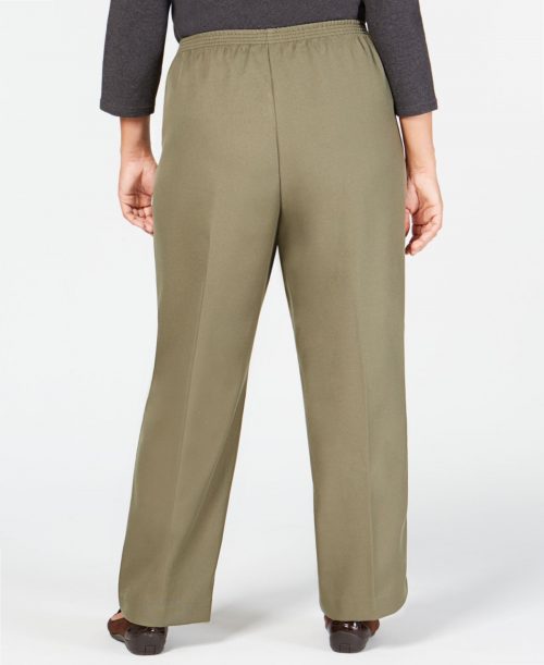 Karen Scott Plus Size 1X Green Straight-Leg Pants