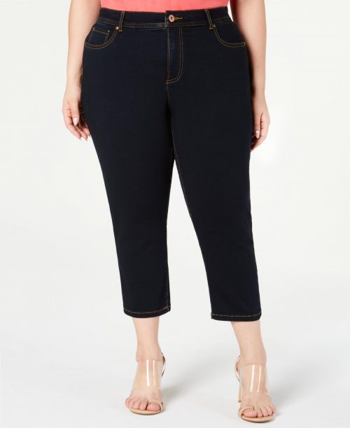 INC Plus Size 16WP Blue Cropped Jeans