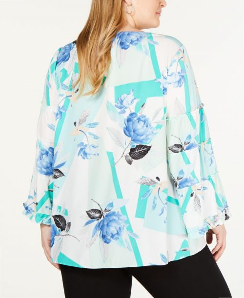 Alfani Plus Size 0X Multi Blouse Top